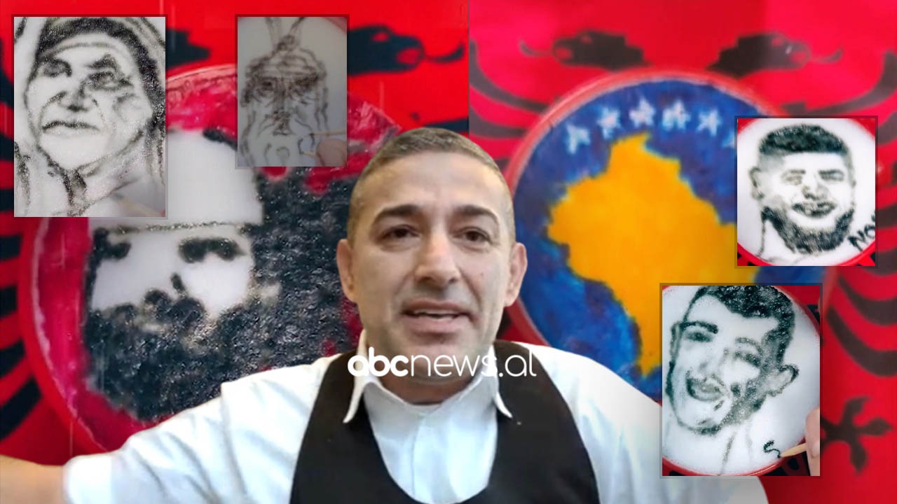 Nga Nënë Tereza, Adem Jashari te Stresi, baristi shqiptar “gdhend” portrete në kafe