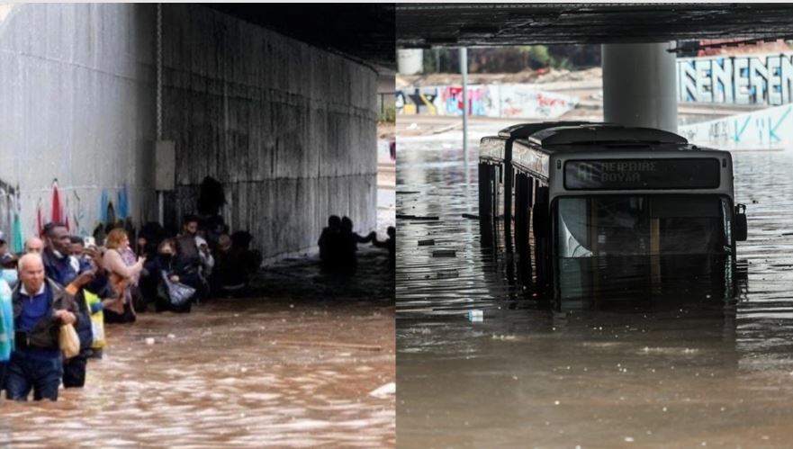 Autobusi fundoset nën ujë në Greqi, udhëtarët formojnë “zinxhir” për të shpëtuar