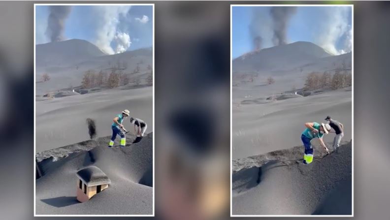 I mbuloi llava, njerëzit gërmojnë për të nxjerrë shtëpitë nga “malet” e hirit vullkanik