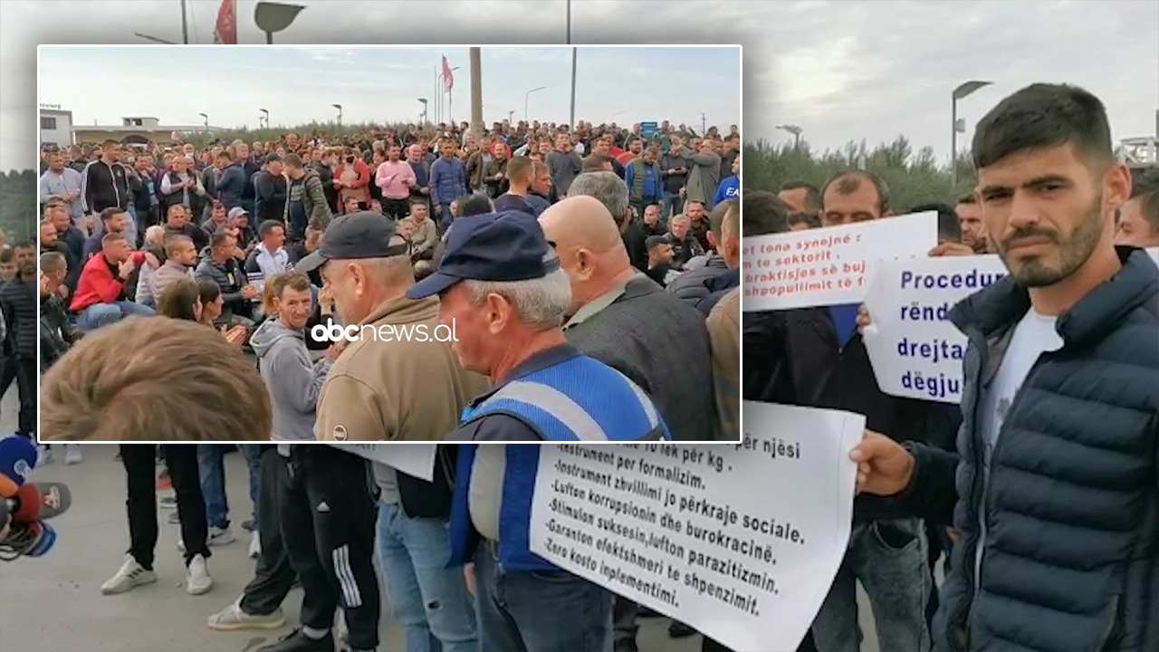 VIDEO/ Protesta, fermerët përplasen fizikisht me policinë në Lushnje