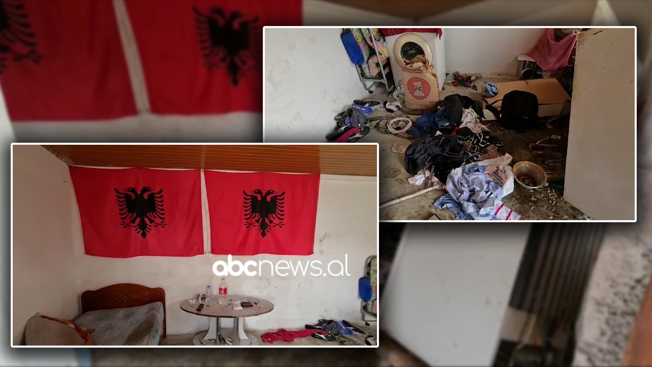 Në mur dy flamuj shqiptarë, brenda banesës ku jetonte vrasësi Klodian Çalamani