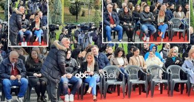 FOTO/ Djali dhe bashkëshortja e Azem Hajdarit në krah të Berishës për kujtimin e 8 Dhjetorit