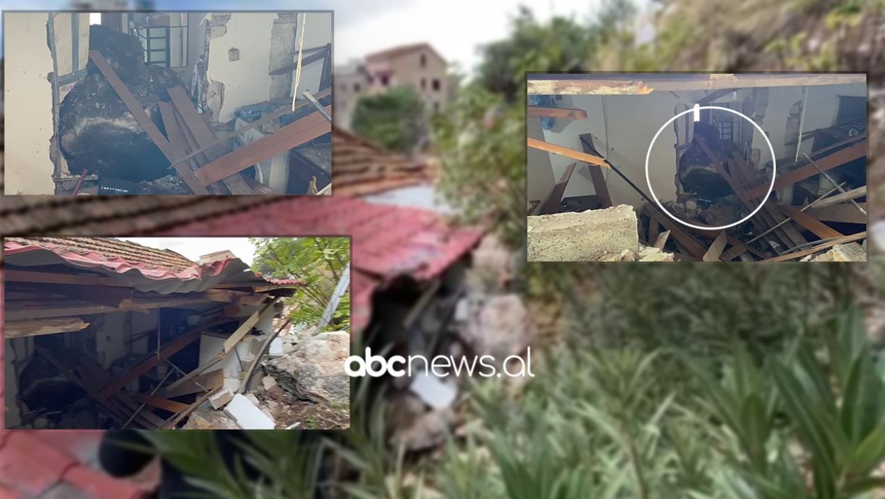 VIDEO/ Prag tragjedie në Shëngjin, guri disa tonësh bie nga mali dhe shemb shtëpinë