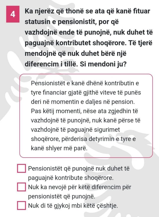 "Mbi 16 mijë qytetarë plotësuan pyetësorin në 24 orë"/ Rama publikon pyetjen e katërt: A duhet të paguajnë kontribute pensionistët që punojnë?