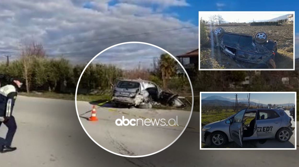 Fuoristrada mori zvarrë autoshkollën dhe “fluturoi” në arë e përmbysur, pamje nga aksidenti në Berat