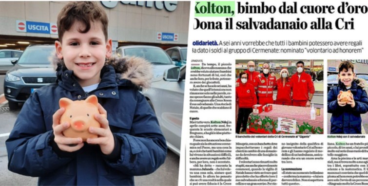 Emocionuese, 6-vjeçari shqiptar në Itali dhuron kursimet e tij për fëmijët në nevojë