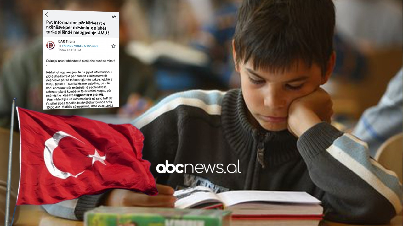 DOKUMENTI/ Gjuha turke në shkollat e Shqipërisë? E-maili i DAR pas vizitës së Erdogan: Përzgjidhni nxënësit