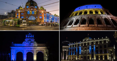 FOTO LAJM/ Bota solidarizohet me Ukrainën