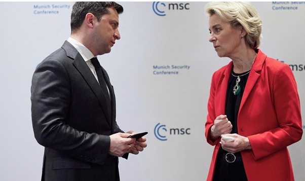 Kriza në Ukrainë, Zelensky bisedon me Von der Leyen