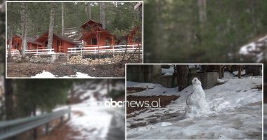 Udhëtim në dëborë në pikën turistike të Qafë Shtamës