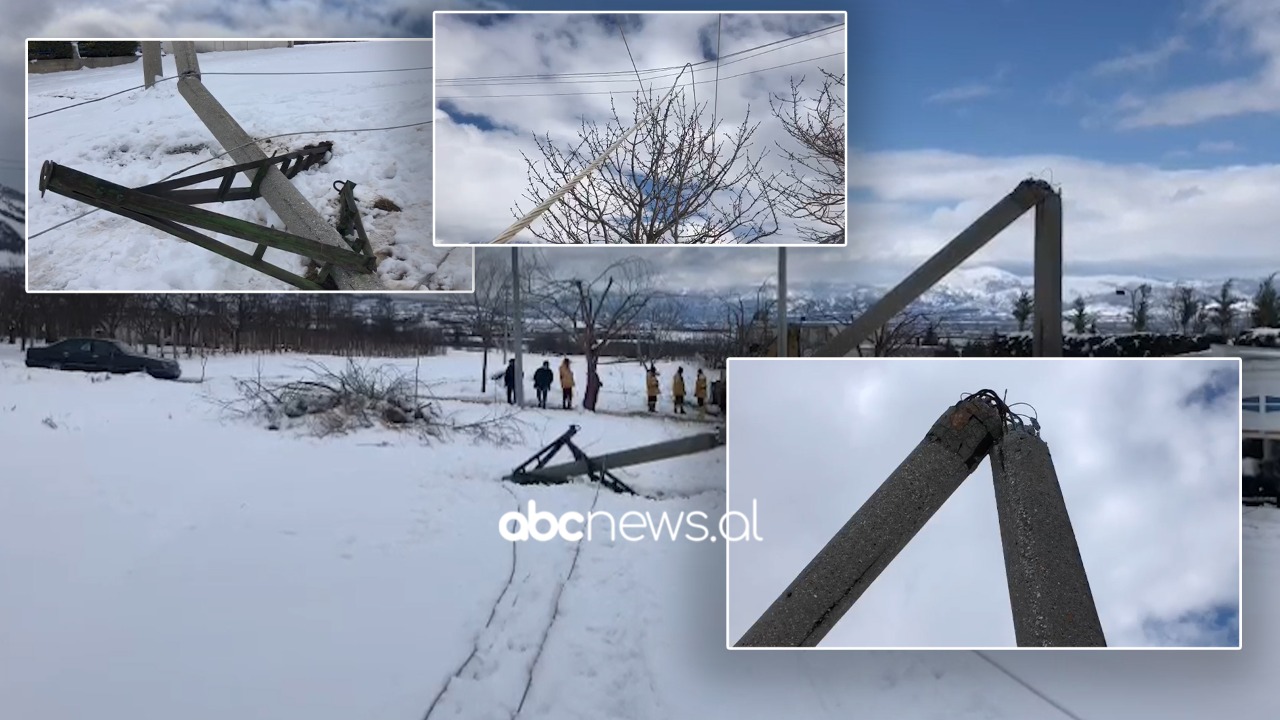 Era e fortë rrëzon shtyllat e tensionit të lartë, dhjetëra fshatra në Korçë mbeten në errësirë