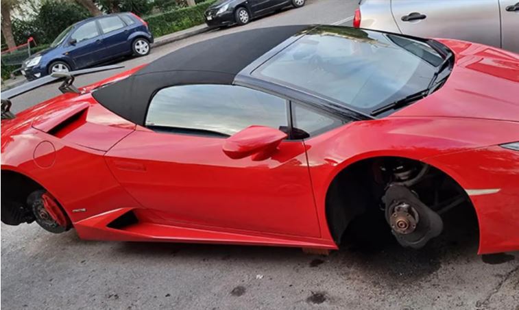 Lamborghini lihet në “taka”, sa kushtojnë gomat dhe frenat e vjedhura të Huracan
