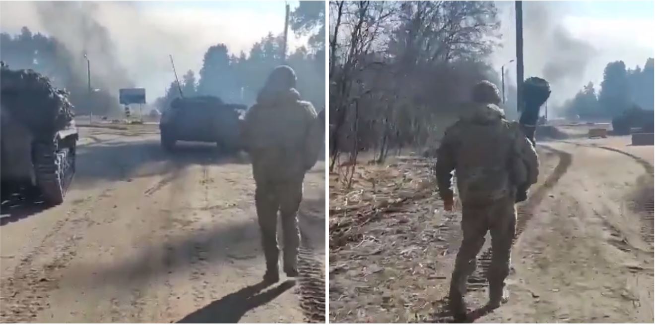 VIDEO/ Ushtari i “çmendur” ukrainas nuk pyet për plumba, me raketë në krah gjurmon tanket rusë