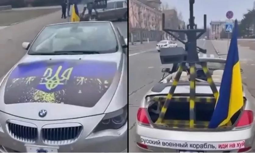Ukrainasi kthen BMW luksoze në makineri lufte, e dhuron për policët e qytetit
