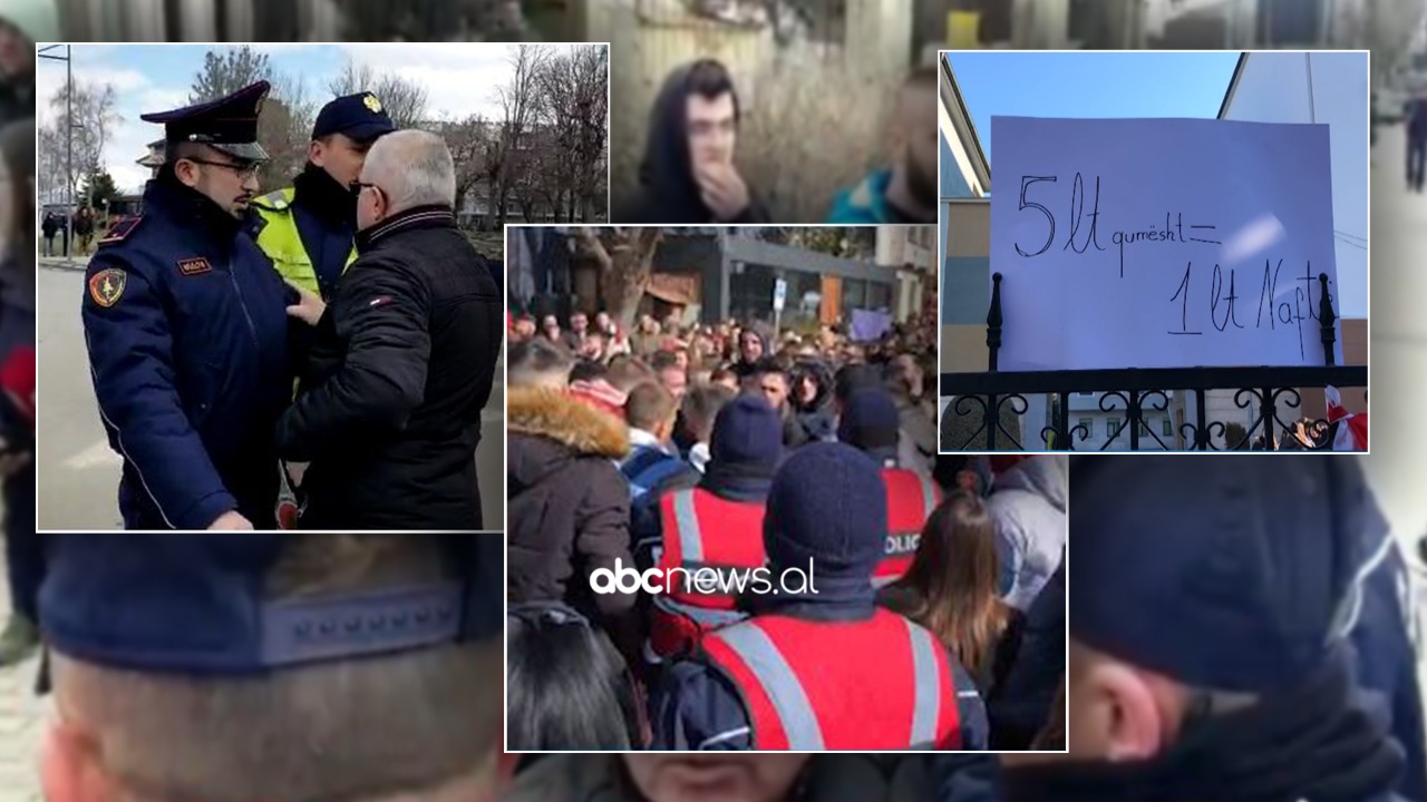 Plas në Korçë, protestuesit përplasen me policinë