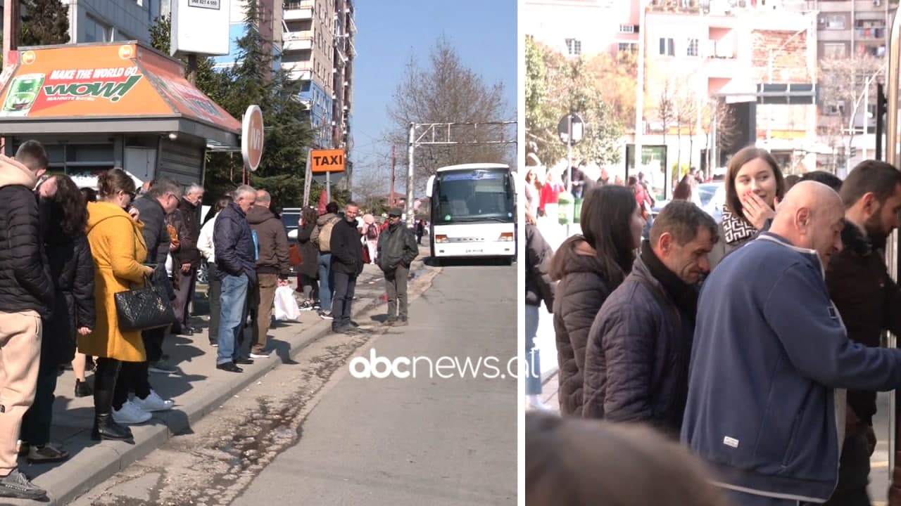 Reduktohen urbanët, qytetarët me orë në stacion, shumica në këmbë. Operatorët: Çmimi i biletës duhet 80 lekë