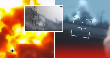 VIDEO/ Momenti kur raketat ukrainase shkatërrojnë tanket ruse