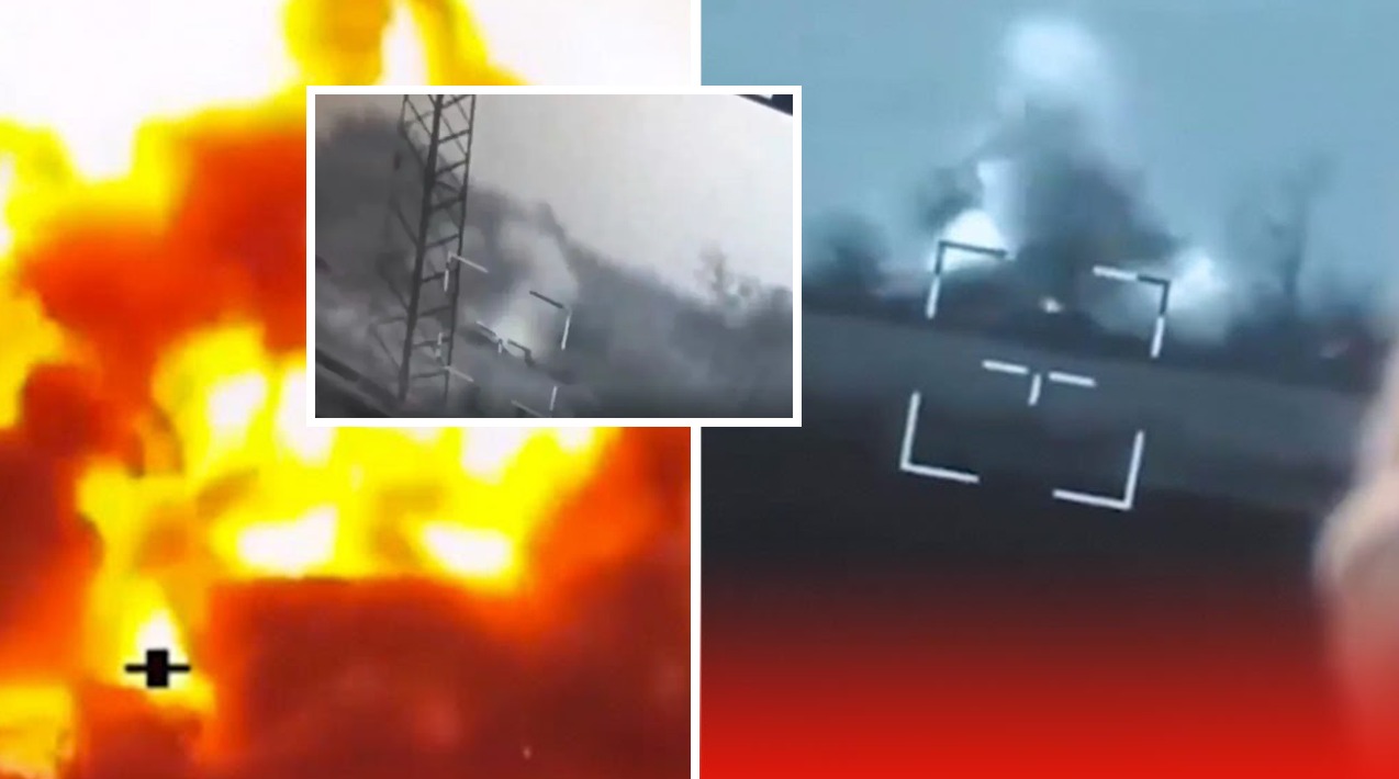 VIDEO/ Momenti kur raketat ukrainase shkatërrojnë tanket ruse