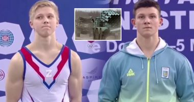 Gjimnasti rus pro luftës, vendos në fanellë simbolin “Z”