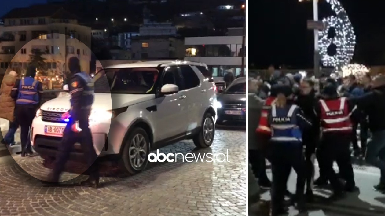 VIDEO/ Në Lezhë përdoret makina luksoze e Drejtorit të Policisë për të shoqëruar protestuesit