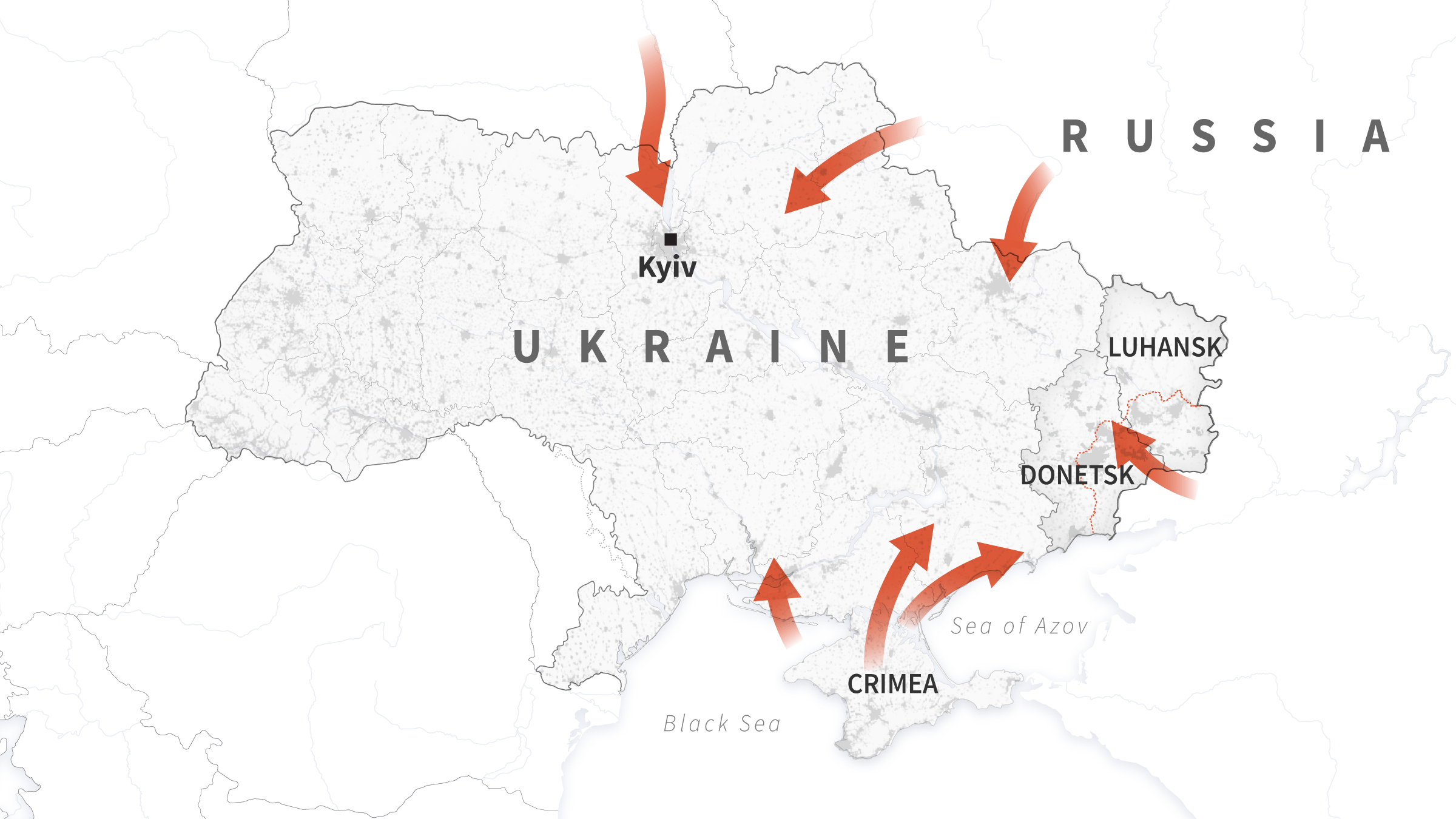 HARTAT/ Beteja për pushtimin e Ukrainës, cilat zona kontrollohen nga forcat ruse