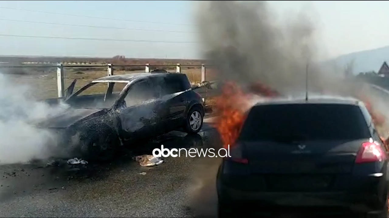 Po lëvizte në autostradë, merr flakë makina në aksin Vlorë-Fier