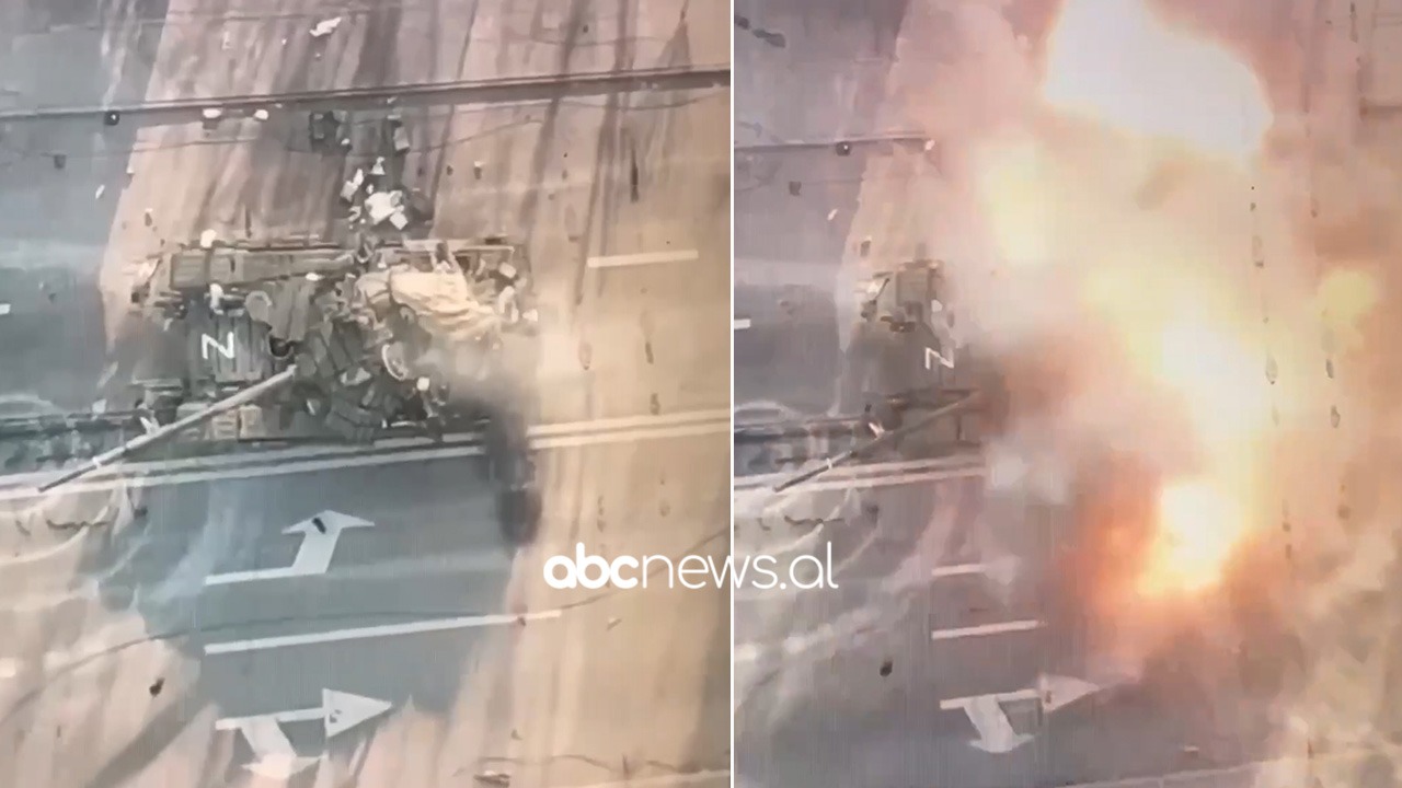 VIDEO/ Shpejtësia nuk mjafton, momenti kur raketa e dronit nuk i jep asnjë shans tankistit rus