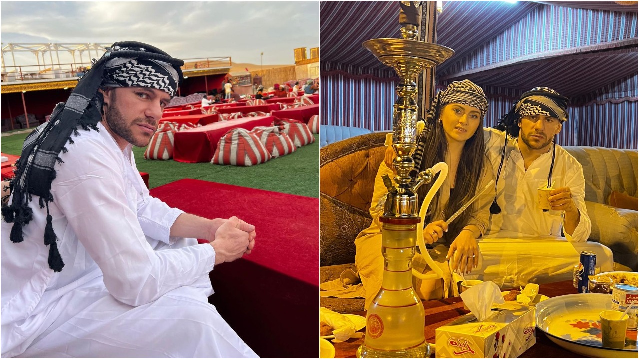 FOTO/ I veshur si sheik dhe duke pirë “shisha”, Florian Marku shijon pushimet luksoze