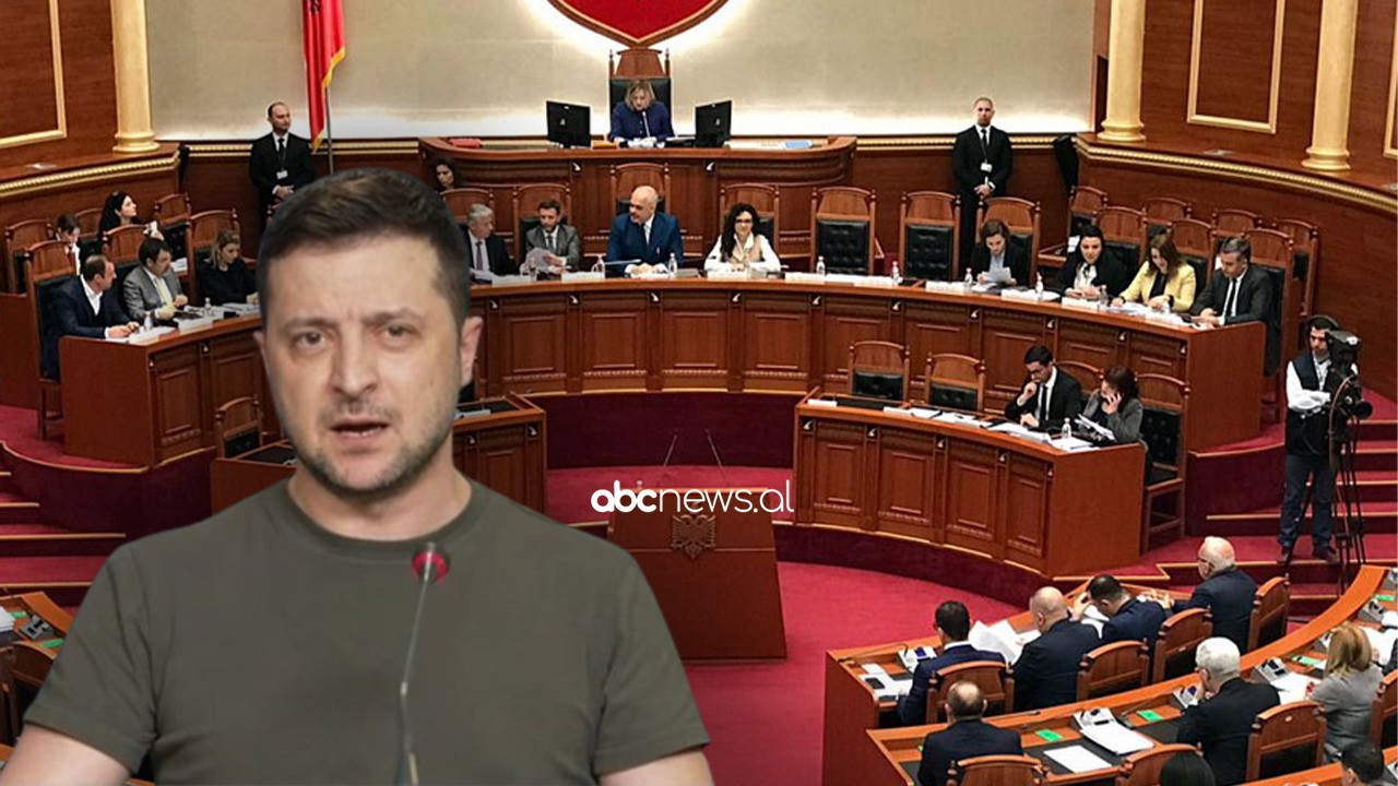 Zelensky i drejtohet Kuvendit të Shqipërisë me një mesazh të martën
