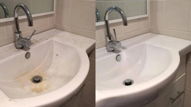 Sekreti me uthull për të pastruar në mënyrë perfekte lavamanin e zverdhur