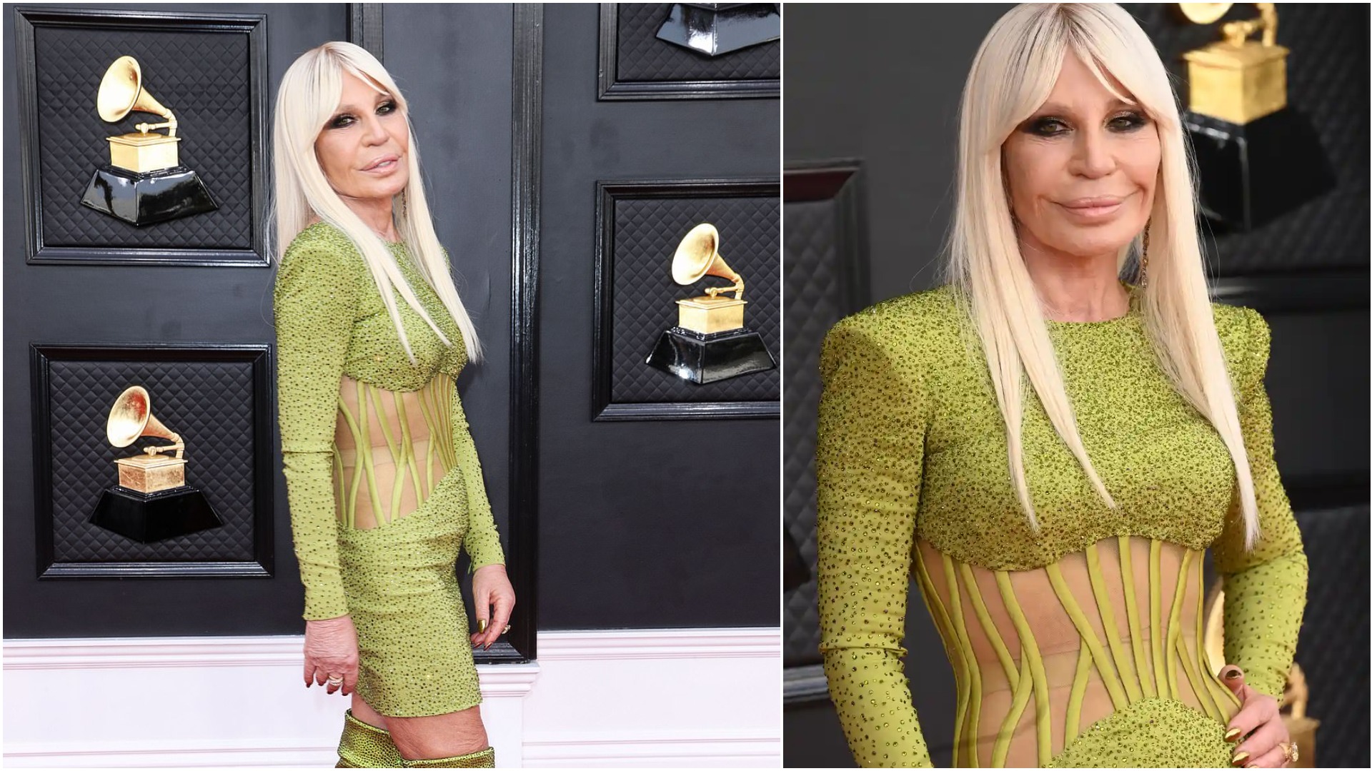 Edhe pse 66-vjeçe, Donatella Versace shkëlqen me trupin e tonifikuar në “Grammy 2022”