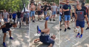 Freestyleri shqiptar mahnit tifozët holandezë në Tiranë