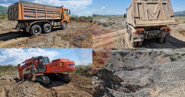 Gërryen shtratin e lumit Mat pa leje, arrestohet pronari i ekskavatorit, nën hetim 2 drejtuesit e kamionëve