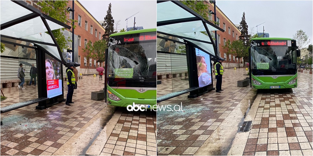 VIDEO/ Një tjetër autobus aksidentohet në Tiranë, bën copa stacionin, tjetri ra në Lanë