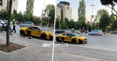 Gjobitet “Audi R8” në mes të Tiranës