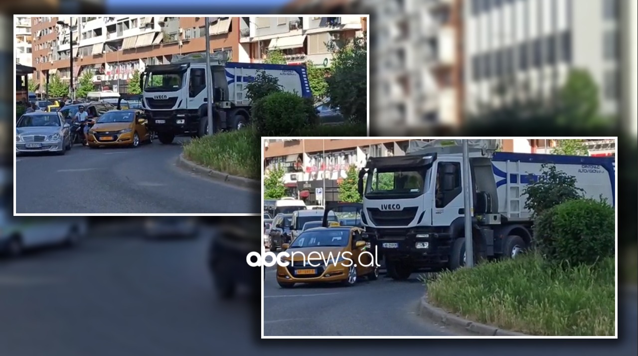 VIDEO/ Kamioni përplaset me taksinë në “Astir”, krijohen radhë të gjatë trafiku
