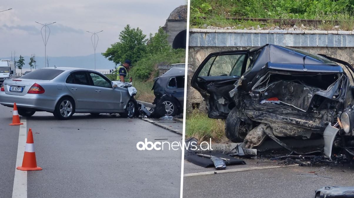 VIDEO/ Përplasen dy automjete në Pogradec, të paktën një i lënduar në gjendje të rëndë