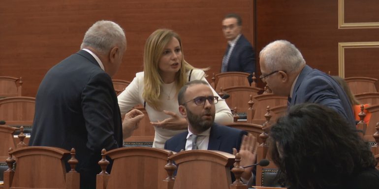 Plas sherri mes deputetëve të PD, Bardhi – Spahos: Po shko mor zhduku, palaço