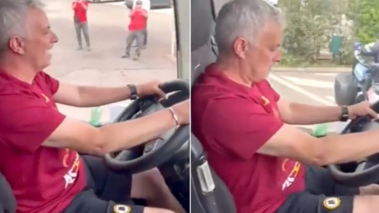 VIDEO/ Mourinho si asnjëherë tjetër, i jep autobusit por në fund rrezikon shumë