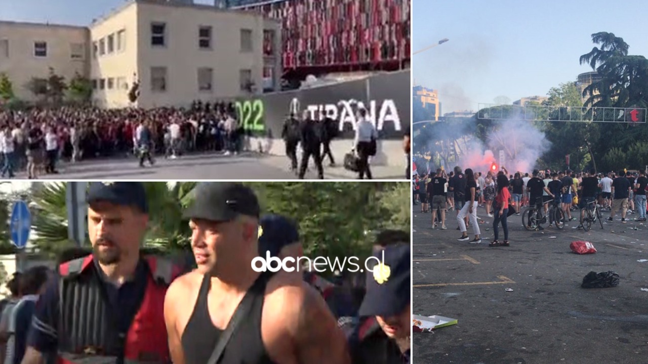 Holandezi çan kordonin e policisë dhe arrestohet, ultrasit e Romës arrijnë në hyrje