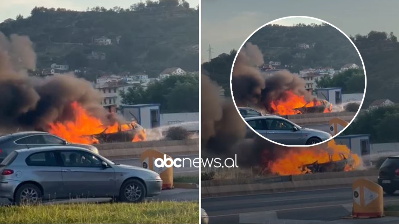 Merr flakë makina në autostradën Durrës-Tiranë, drejtuesi i mjetit përfundon në spital