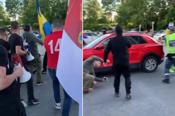 VIDEO/ “Kosova është Serbi”, huliganët serbë rrihen nga tifozët suedezë