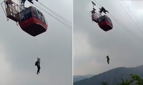 VIDEO/ Bllokohet teleferiku në 1000 metra lartësi, turistët përjetojnë tmerrin në ajër, zbresin me litar