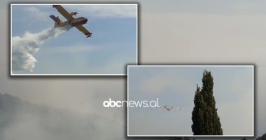 VIDEO/ Momenti kur avioni Canadair i Greqisë ndërhyn për të shpëtuar Sazanin nga flakët
