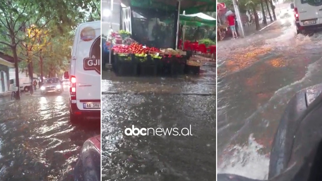 Moti i keq, reshjet e dendura të shiut përmbytin Tiranën