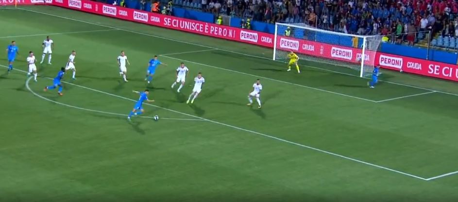 VIDEO/ Italia kalon në avantazh, Barella shënon supergol