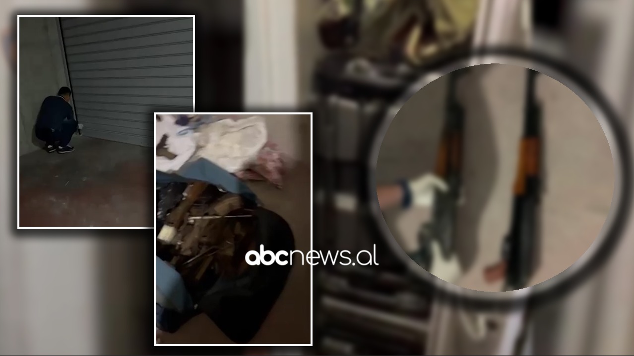 VIDEO/ Snajper, paruke, kallashë e eksploziv, momenti kur policia zbulon arsenalin me armë në Tiranë, në pranga 27-vjeçari