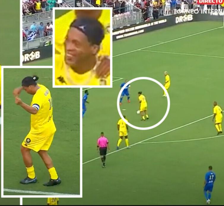 VIDEO/ 42-vjeçari Ronaldinho hyri në fushë me Vinicius, Dybala dhe Pogba dhe përsëri dhuroi show