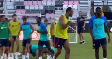 VIDEO/ Atmosferë pozitive te Barça, Dembele mundohet t’i shmanget dënimit pasi humbi ndeshjen në stërvitje