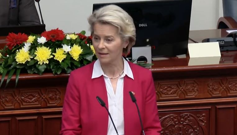 Von der Leyen përsërit qëndrimin e saj që mbajti në Kuvendin e RMV-së: Do ta respektojmë gjuhën maqedonase